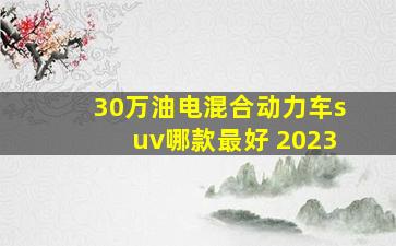 30万油电混合动力车suv哪款最好 2023